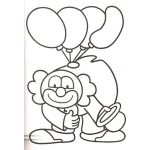 Dibujo para colorear Pallaso Con Globos En La Espalda Para Colorear