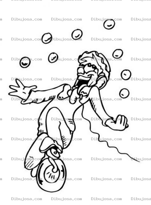 Dibujo para colorear Payaso Malabarista Para Colorear