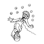 Dibujo para colorear Payaso Malabarista Para Colorear