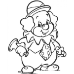 Dibujo para colorear Colorear Pallaso Con Trompeta