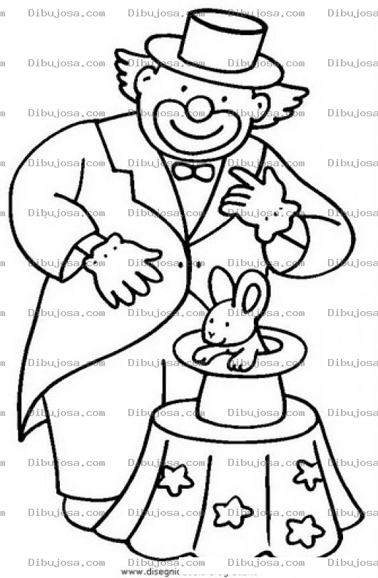 Dibujo para colorear Colorear Payaso Mago