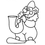 Dibujo para colorear Payaso Con Trompeta Para Colorear