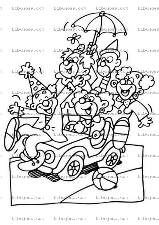 Dibujo para colorear Coche De Payazos Para Pintar