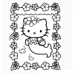 Dibujo para colorear hello kitty con cuerpo de sirenita