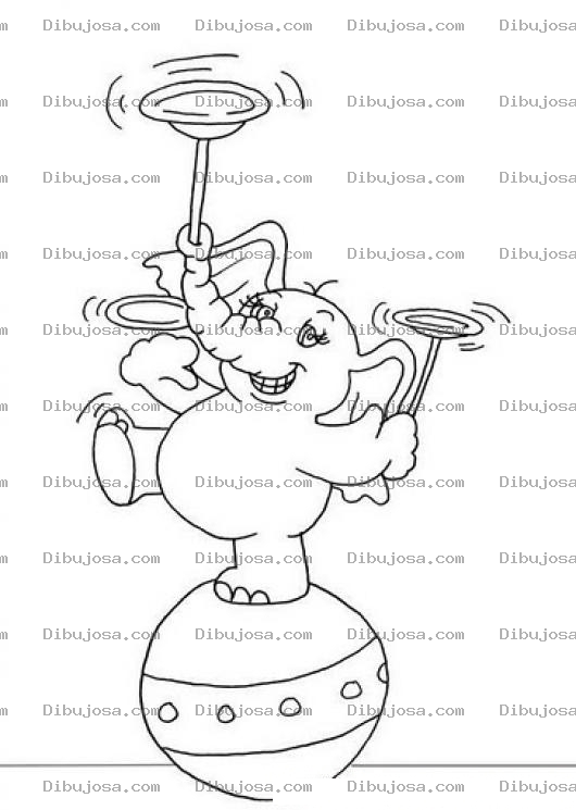 Dibujo para colorear Elefante Malavarista Para Colorear