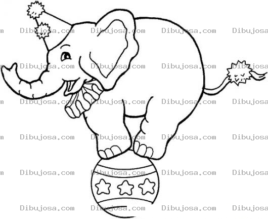Dibujo para colorear Colorear Elefante Sobre Una Pelota