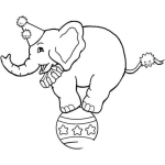 Dibujo para colorear Colorear Elefante Sobre Una Pelota