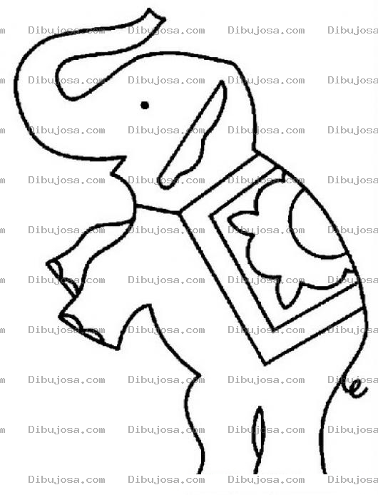 Dibujo para colorear Dibujo De Elefante Parado En Dos Patas