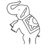 Dibujo para colorear Dibujo De Elefante Parado En Dos Patas