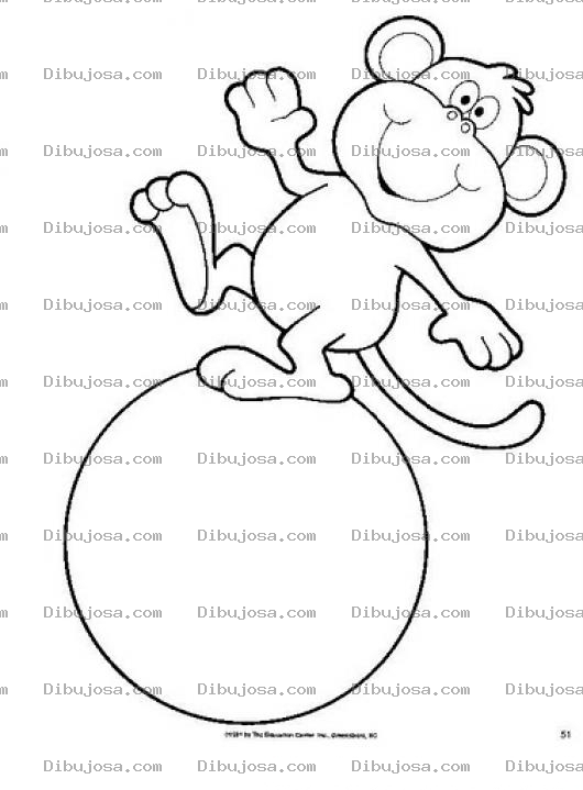 Dibujo para colorear Colorear Mico Sobre Una Pelota