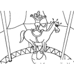 Dibujo para colorear Mono Y Caballo De Circo Para Colorear