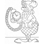 Dibujo para colorear Colorear Payaso Viendo La Hora