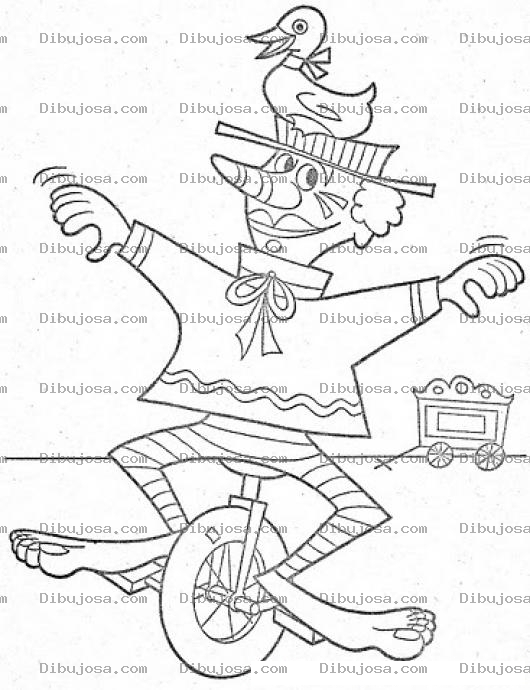 Dibujo para colorear Payaso Equilibrista Para Pintar