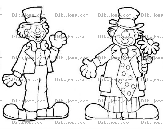 Dibujo para colorear Colorear Dos Payasos Amigos