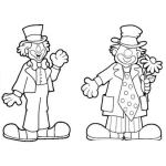 Dibujo para colorear Colorear Dos Payasos Amigos