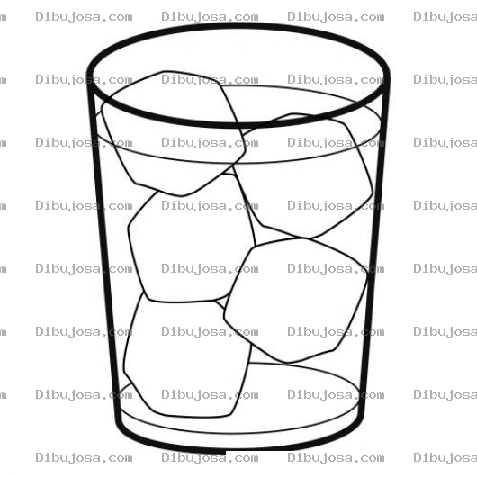 Dibujo para colorear Colorear Vaso Con Hielo