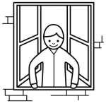 Dibujo para colorear Colorear Ventana En Balcon