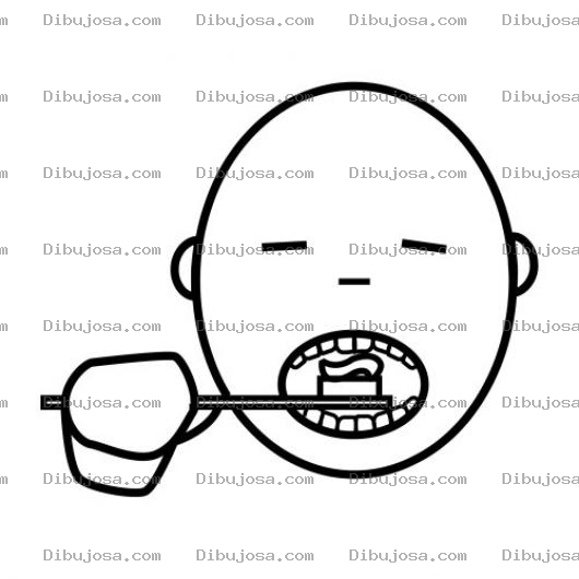 Dibujo para colorear Colorear Pelado Lavandose Los Dientes