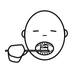Dibujo para colorear Colorear Pelado Lavandose Los Dientes