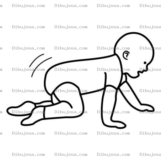 Dibujo para colorear Colorear Bebe Gateando