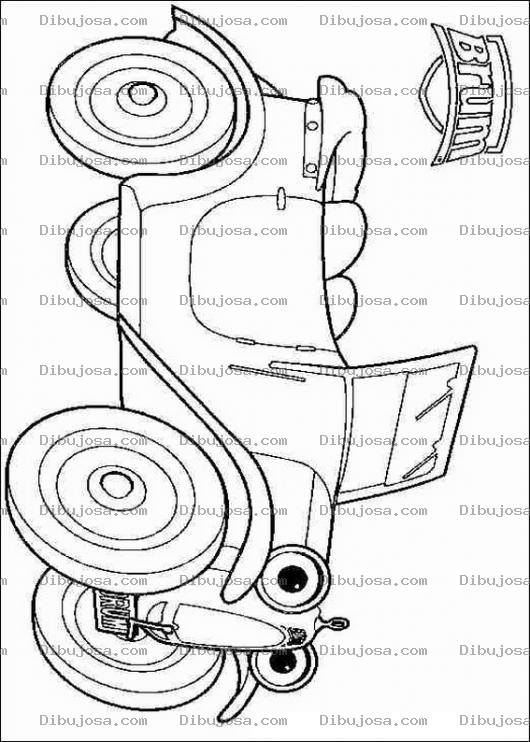 Dibujo para colorear Pintar carrito clasico de Brum