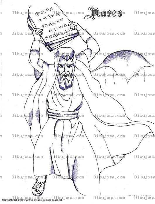 Dibujo para colorear Moises Enojado