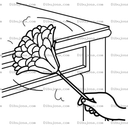 Dibujo para colorear Colorear Limpiando El Polvo