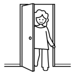 Dibujo para colorear Colorear Mujer Abriendo La Puerta