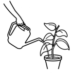 Dibujo para colorear Colorear Una Persona Regando Una Planta
