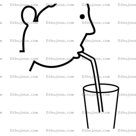 Dibujo para colorear Colorear Milkshake Con Pajilla
