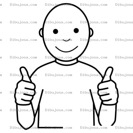 Dibujo para colorear Dos Pulgares Arriba Para Colorear