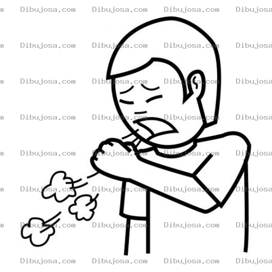 Dibujo para colorear Colorear Hombre Tosiendo