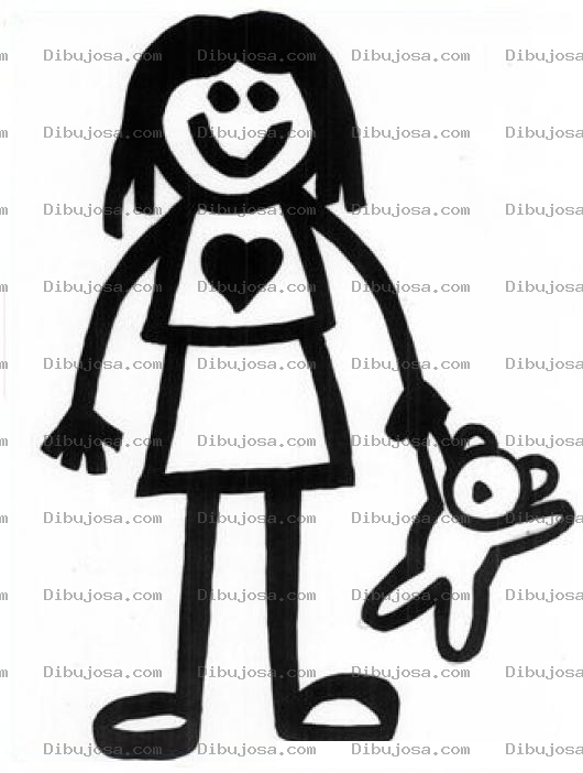 Dibujo para colorear Colorear Nena Con Osito