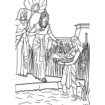 Dibujo para colorear Dibujo de Moises en el rio para colorear