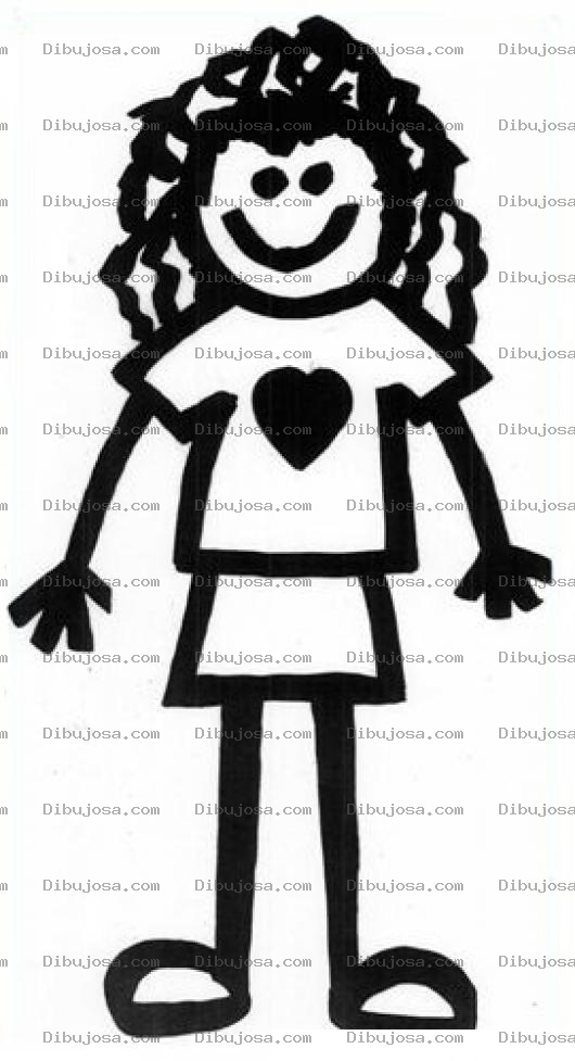 Dibujo para colorear Clorear Morocha Colocha En Minifalda