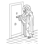 Dibujo para colorear Dibujo de Jesus tocando a la puerta