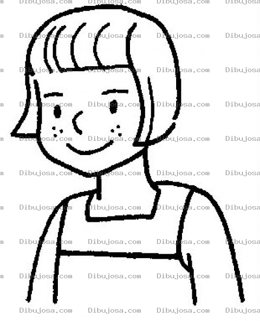 Dibujo para colorear Colorear Chica Con Pelo Corto