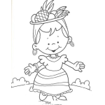 Dibujo para colorear Colorear Nena Colombiana