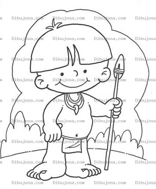 Dibujo para colorear Colorear Nino Cazador