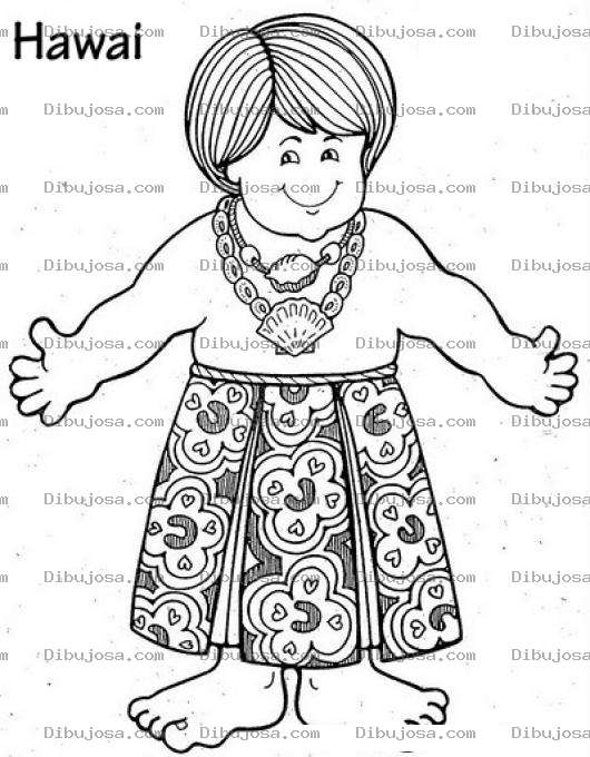 Dibujo para colorear Colorear Hawaiiano