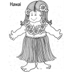 Dibujo para colorear Colorear Chica Hawaiiana