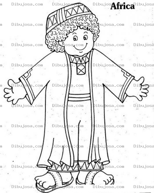 Dibujo para colorear Colorear Chico Africano