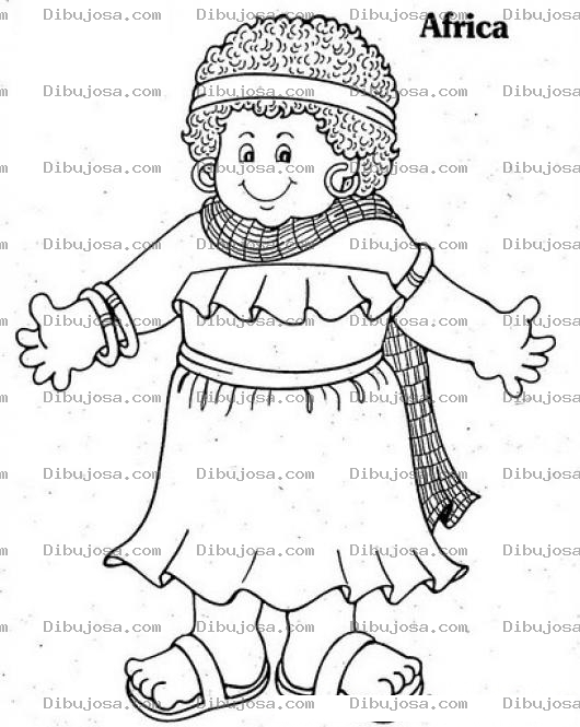 Dibujo para colorear Colorear Mujer Africana