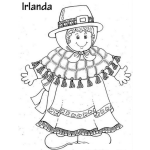 Dibujo para colorear Colorear Chica Irlandesa Con Atuendo De Irlanda