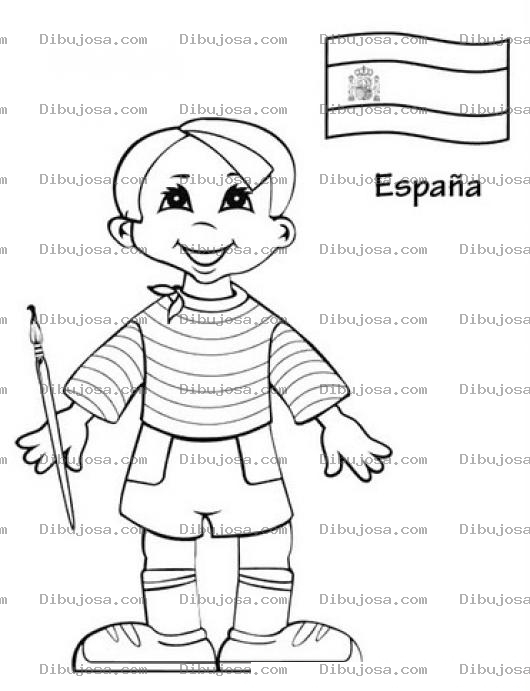 Dibujo para colorear Colorear Nino Espanol