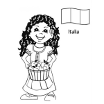 Dibujo para colorear Chica Italiana Para Pintar
