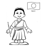 Dibujo para colorear Chico Japones Para Colorear