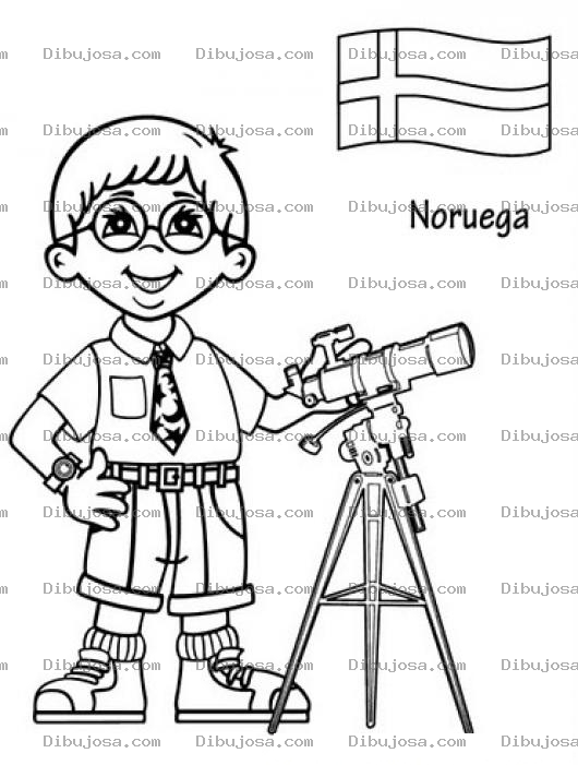 Dibujo para colorear Chico Noruego Para Pintar