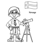 Dibujo para colorear Chico Noruego Para Pintar