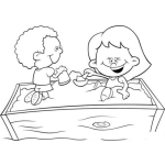 Dibujo para colorear Colorear Ninos Jugando Arena